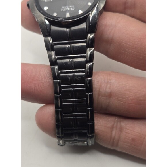 Citizen AU1054-54G Corso Eco Drive Black & Silver Stainless Steel Diamond Watch - Picture 12 of 14